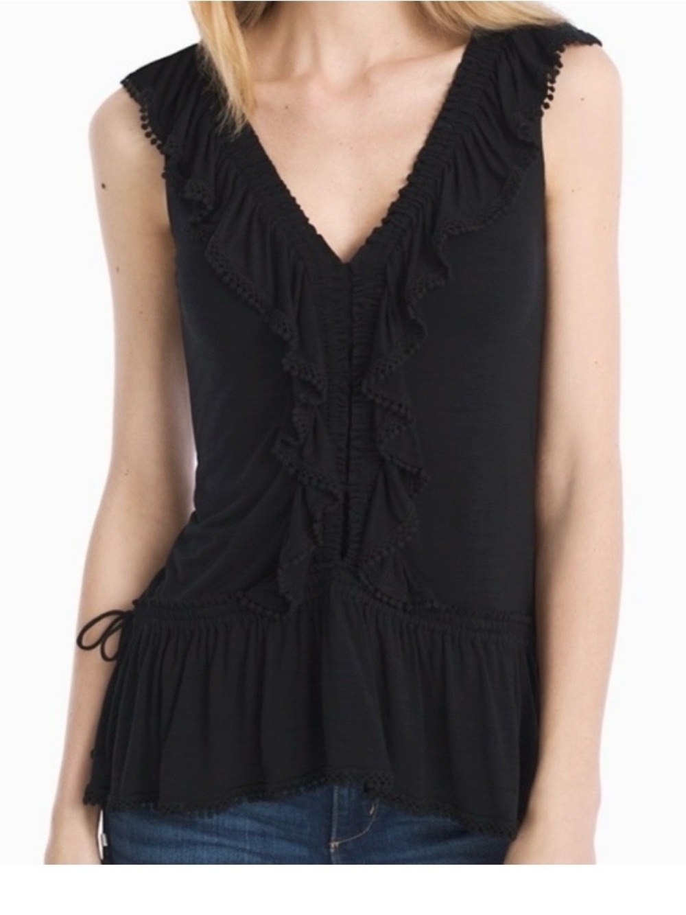 White House Black Market Sleeveless Ruffle